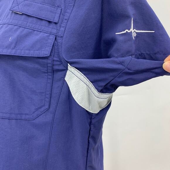 Habit Shirt Womens M Medium Blue Solar Factor UPF 30 Vented Fishing Outdoor - Picture 5 of 13